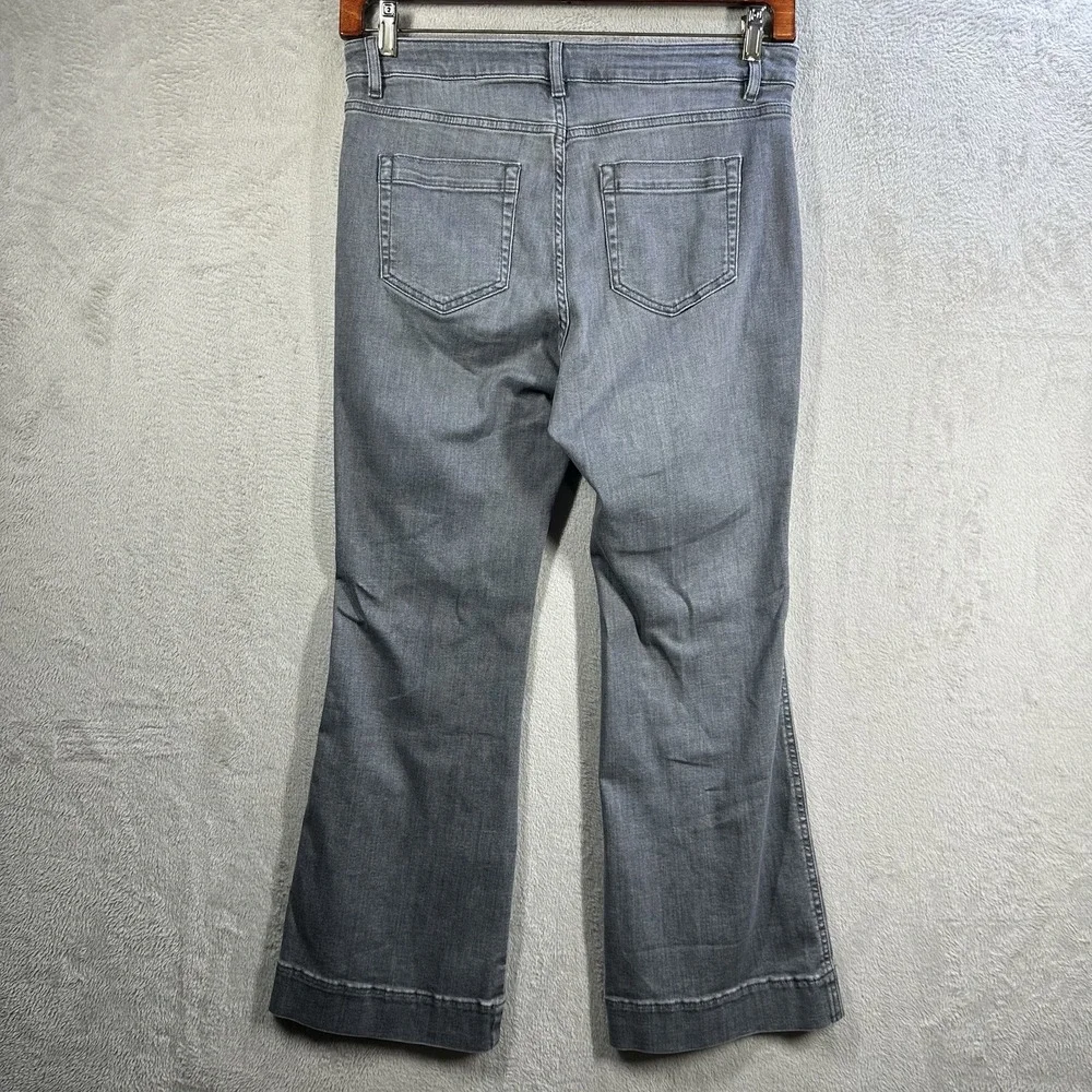 J Jill Denim Women's High‎ Rise Flare Jeans Women's Size 12 Gray EUC